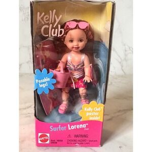 Kelly Club Surfer Lorena Doll Mattel 16058 28038 Posable Legs New In Box